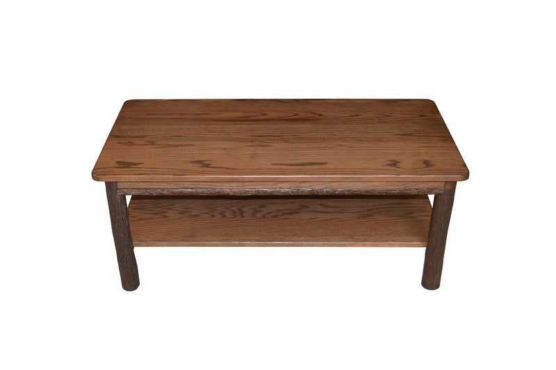 Hickory Solid Wood Coffee Table with Shelf