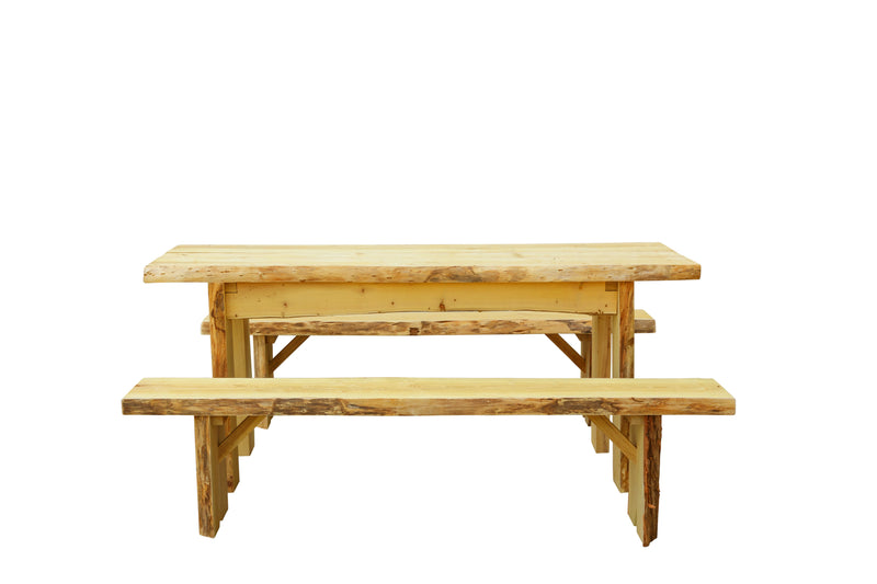 6' Autumnwood Table with 2 - 6' Wildwood Benches