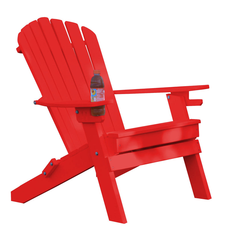 Poly Folding Adirondack Chair w/2 Cupholders