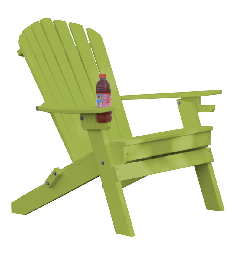 Poly Folding Adirondack Chair w/2 Cupholders