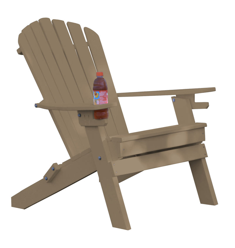 Poly Folding Adirondack Chair w/2 Cupholders