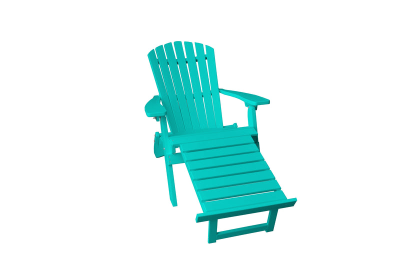 Poly Folding/Reclining Adirondack Chair w/ Pullout Ottoman