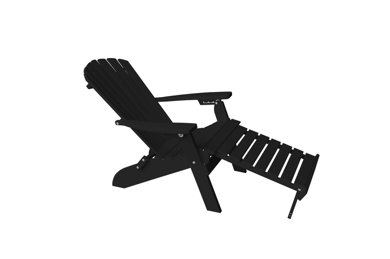 Poly Folding/Reclining Adirondack Chair w/ Pullout Ottoman