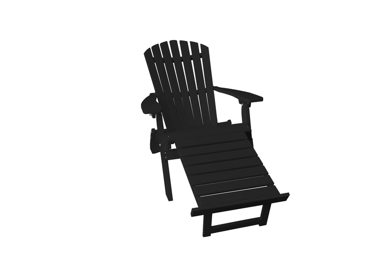 Poly Folding/Reclining Adirondack Chair w/ Pullout Ottoman
