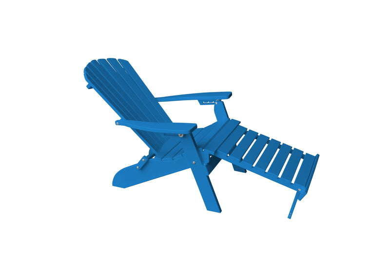 Poly Folding/Reclining Adirondack Chair w/ Pullout Ottoman
