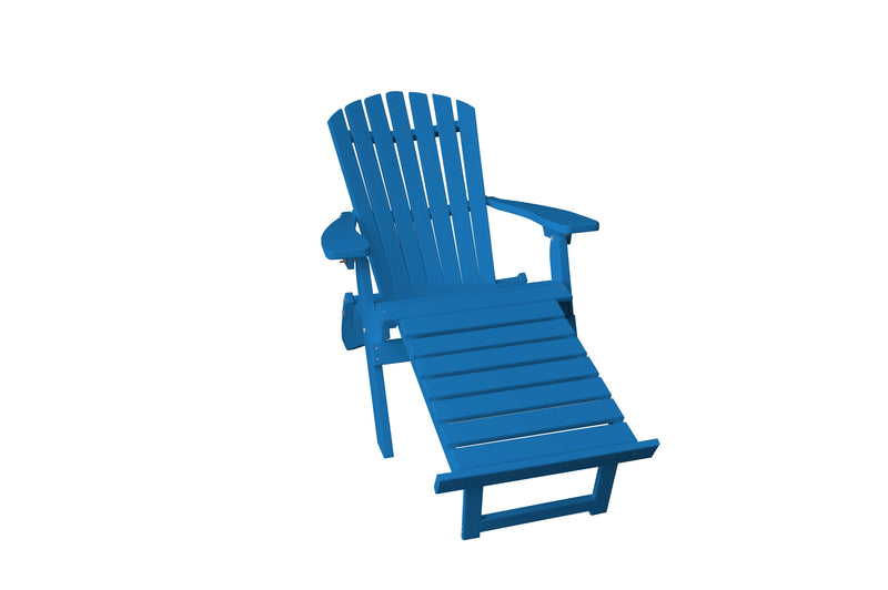 Poly Folding/Reclining Adirondack Chair w/ Pullout Ottoman