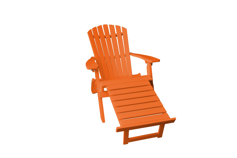 Poly Folding/Reclining Adirondack Chair w/ Pullout Ottoman