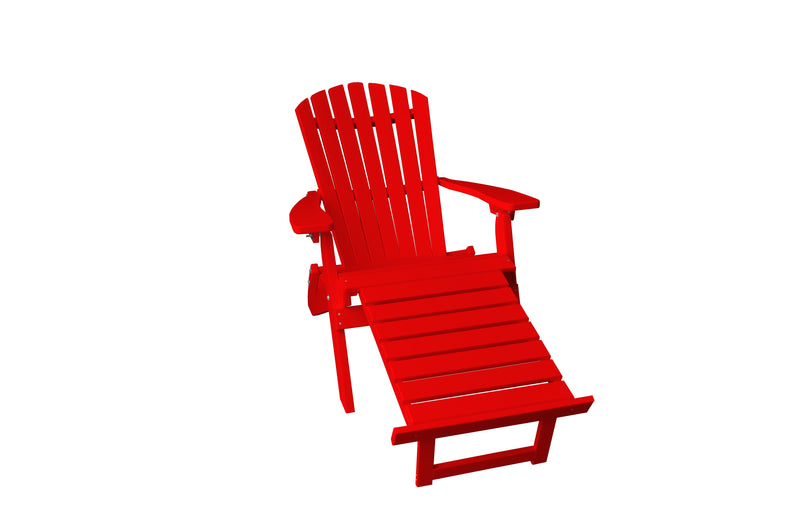 Poly Folding/Reclining Adirondack Chair w/ Pullout Ottoman