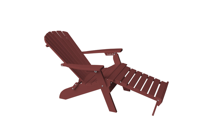 Poly Folding/Reclining Adirondack Chair w/ Pullout Ottoman