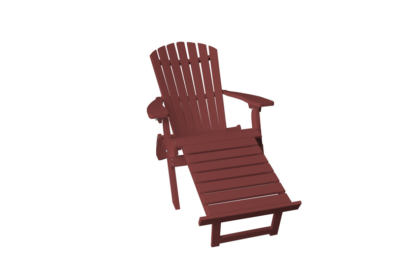 Poly Folding/Reclining Adirondack Chair w/ Pullout Ottoman