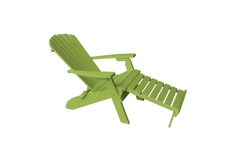 Poly Folding/Reclining Adirondack Chair w/ Pullout Ottoman