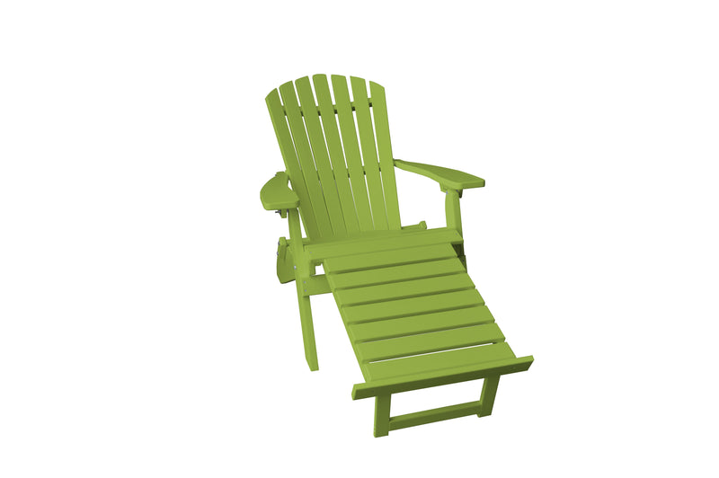Poly Folding/Reclining Adirondack Chair w/ Pullout Ottoman