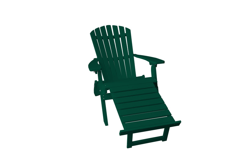 Poly Folding/Reclining Adirondack Chair w/ Pullout Ottoman