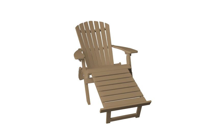 Poly Folding/Reclining Adirondack Chair w/ Pullout Ottoman