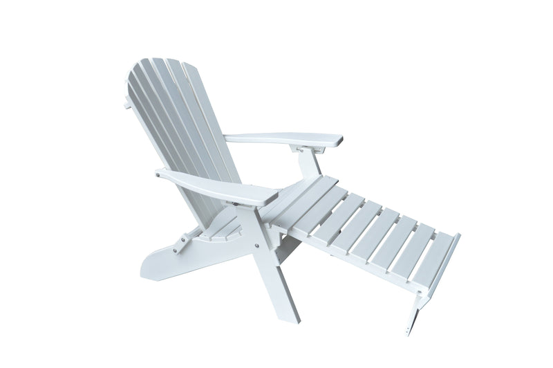 Poly Folding/Reclining Adirondack Chair w/ Pullout Ottoman