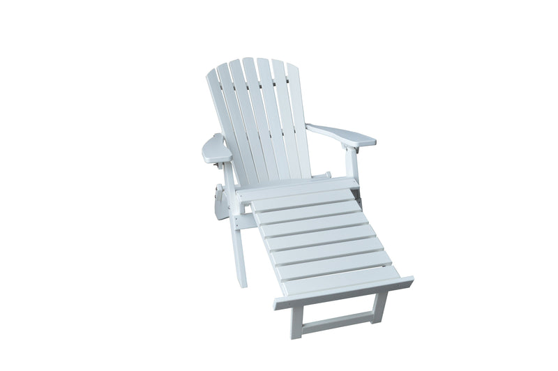 Poly Folding/Reclining Adirondack Chair w/ Pullout Ottoman