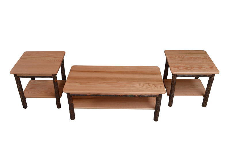 Hickory Solid Wood Coffee Table with Shelf