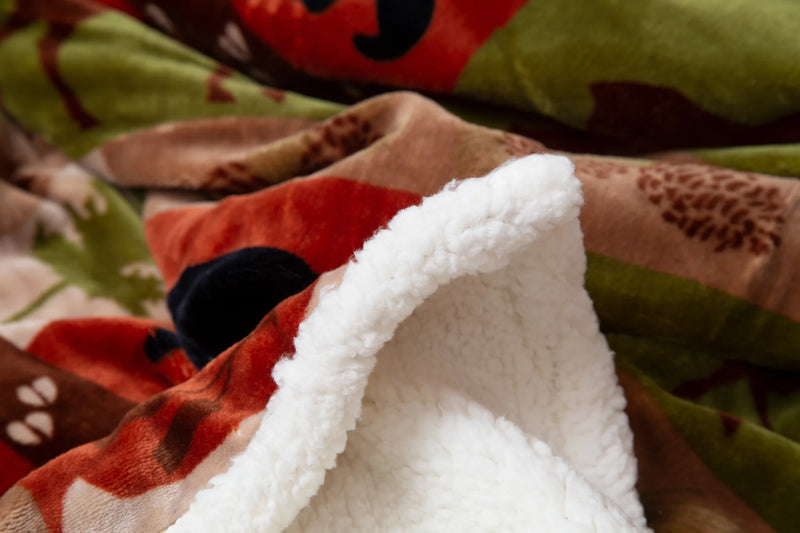 Patchwork Lodge Plush Throw