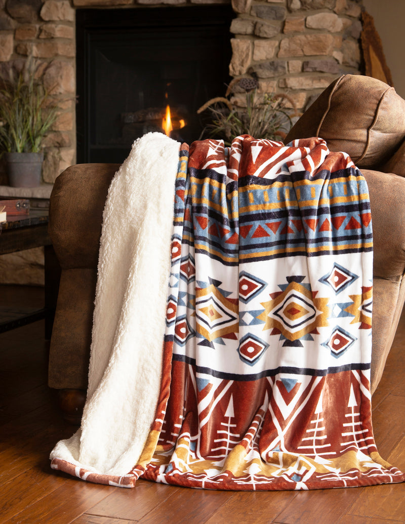 Arrowhead Earth Plush Sherpa Throw – Rustics for Less