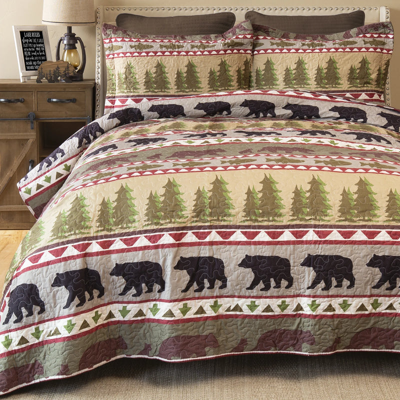 Bear Stripe Quilt Set