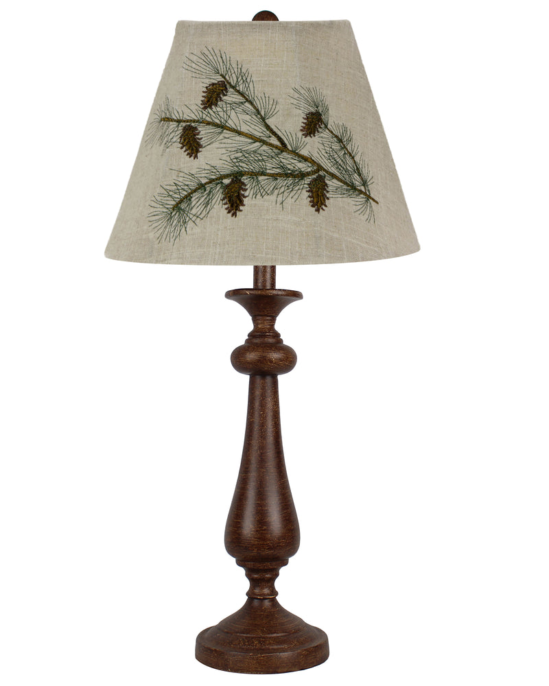 Lexington Brown, Pine Cone Embroidered Shade