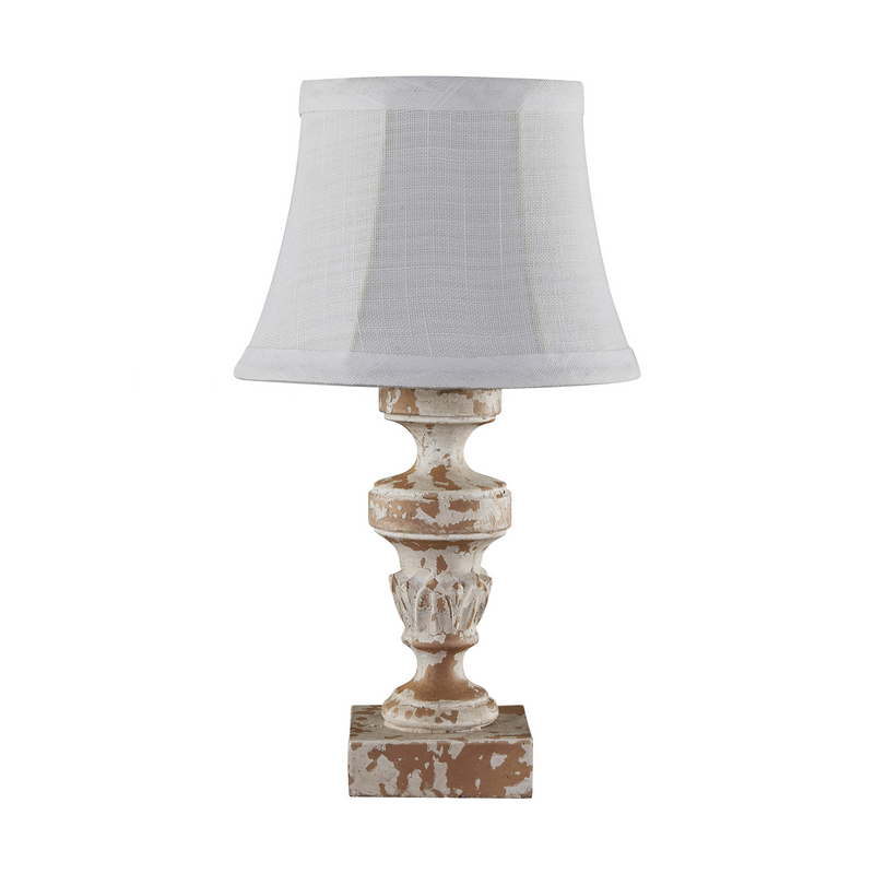 Luxembourg Distressed White Accent Lamp