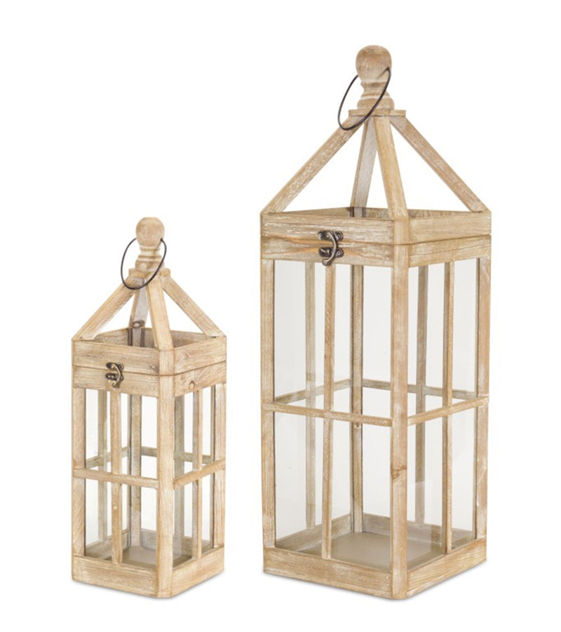 Wooden Lanterns (Set of 2)