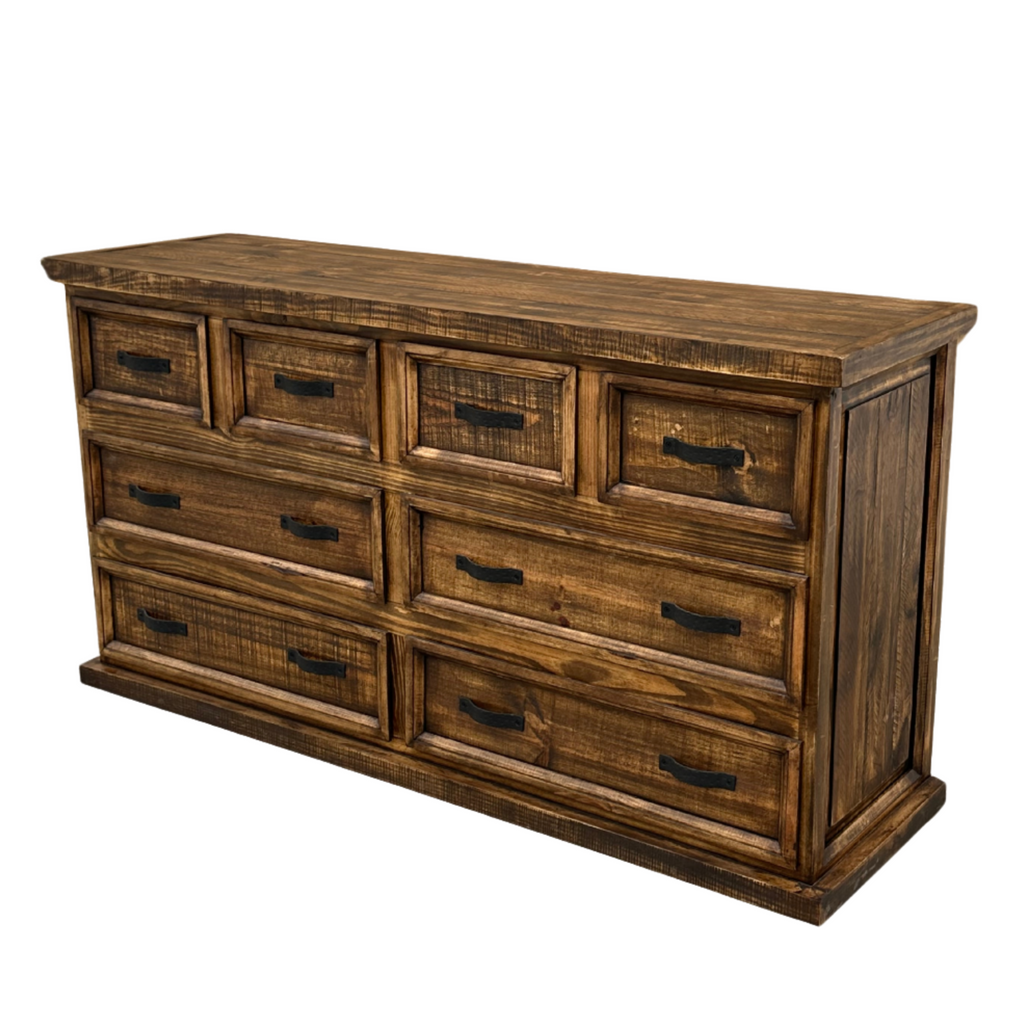 Oasis 8 Drawers Rustic Dresser in Far West color