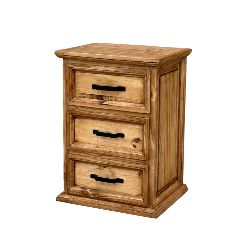 Santa Rita 3 drawer Rustic Nightstand