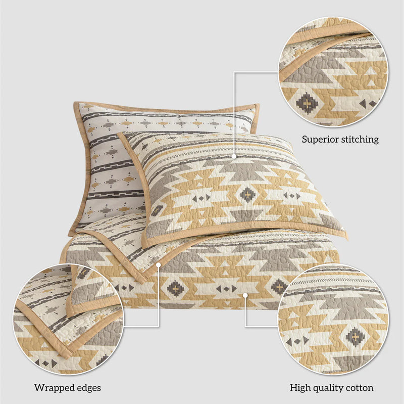 DESERT SAGE REVERSIBLE QUILT SET