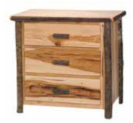 Hickory Log Three Drawer Chest
