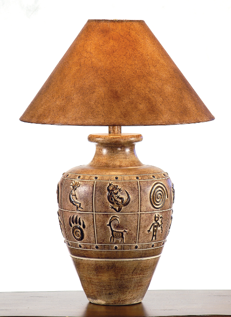 Petroglyph Desert Sand Brown Table Lamp 29" | Rustic Hydrocal Design