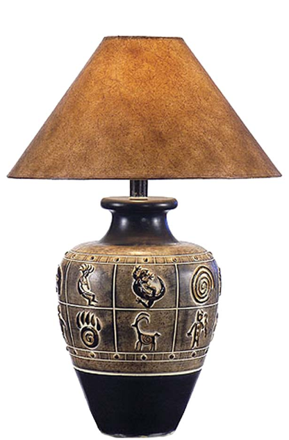 Navy Hydrocal Table Lamp 29" | Rustic Handcrafted 3-Way Lighting