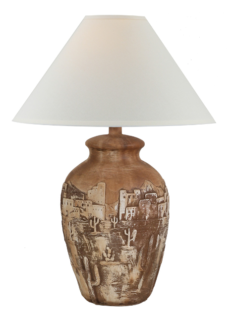 30" Hydrocal Table Lamp | Terracotta, 3-Way