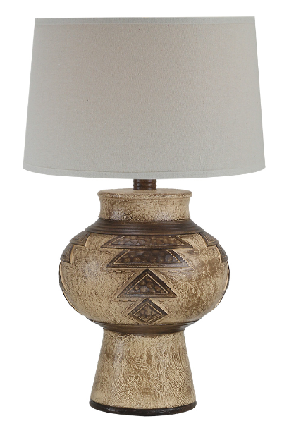27.5" Hydrocal Table Lamp | Brown, 3-Way