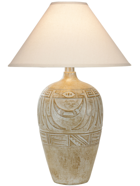 29" Hydrocal Table Lamp | White Oak, 3-Way Switch