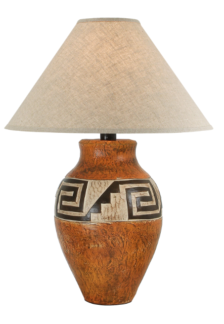 29" Hydrocal Table Lamp | Indian Brick, 3-Way Switch