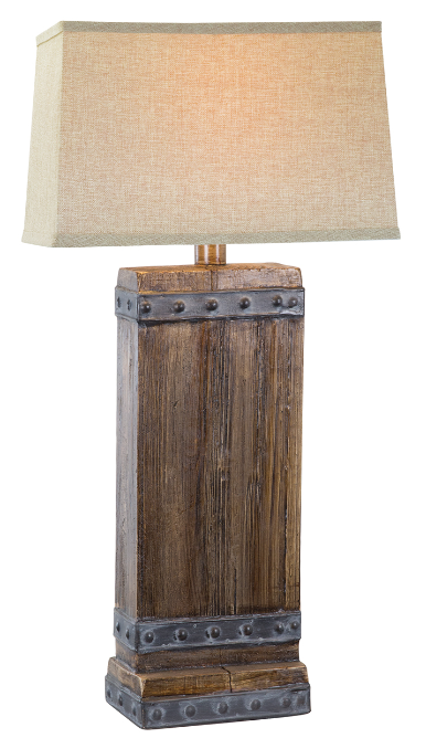 30" Hydrocal Table Lamp | Walnut Finish, 3-Way Switch
