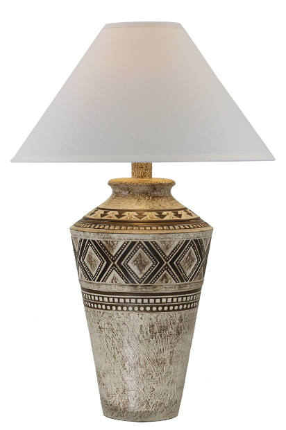 31" Hydrocal Table Lamp | Weathered Sand Finish, 3-Way Switch