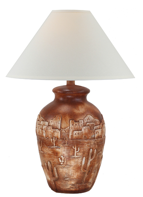 30" Hydrocal Table Lamp | Terracotta Dark, 3-Way Switch