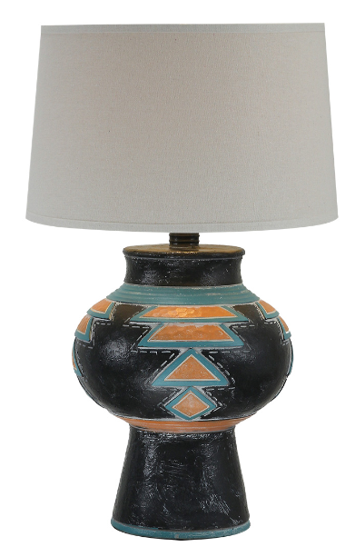 27.5" Hydrocal Table Lamp | Obsidian Orange, 3-Way Switch