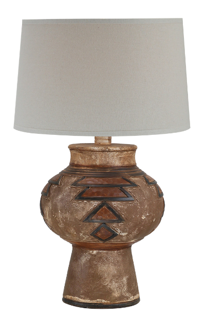 27.5" Hydrocal Table Lamp | Terracotta, 3-Way Switch