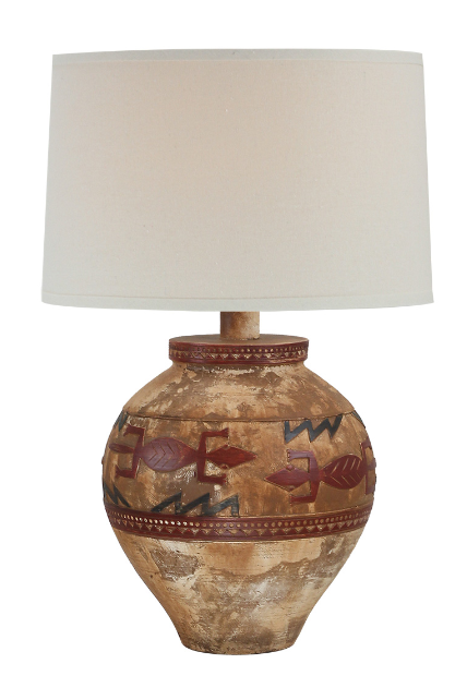 24" Hydrocal Table Lamp | Terracotta, 3-Way Switch
