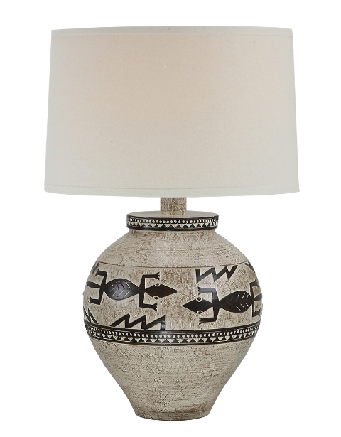 24" Hydrocal Table Lamp | Weathered Sand, 3-Way Switch