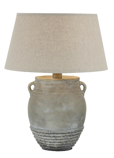 27" Hydrocal Table Lamp | Gray Wash, 3-Way Switch