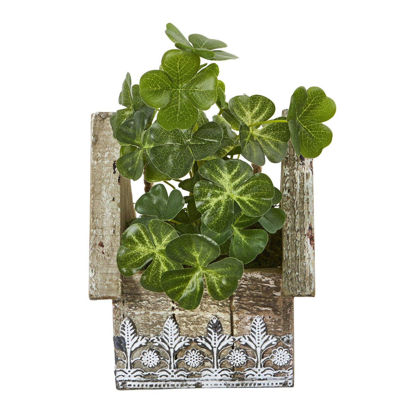 hanging clover plant 11” Clover Artificial Plant in Hanging Floral Design House Planter