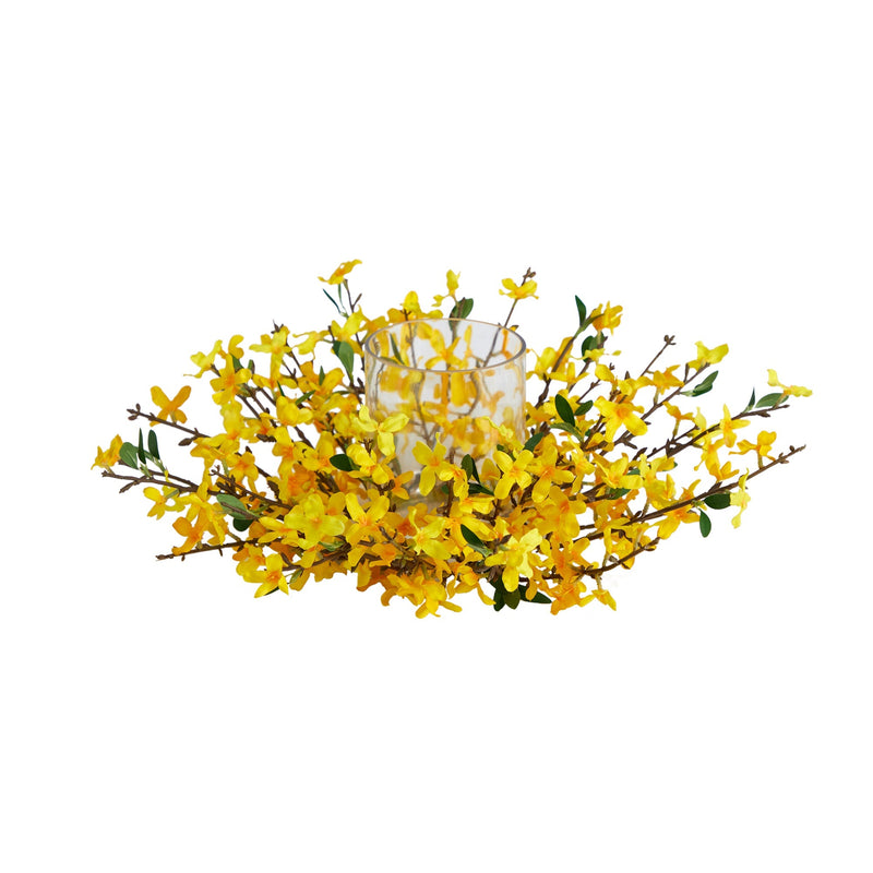 16” Artificial Forsythia Candelabrum by Nearly Natural