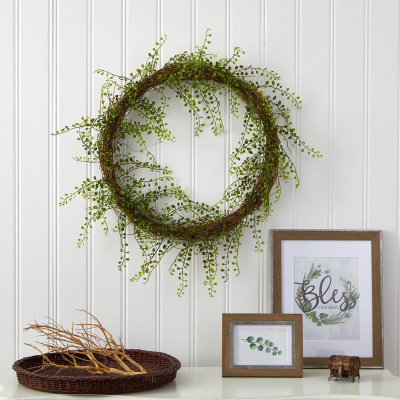 20”  Night Willow Artificial Vine Wreath