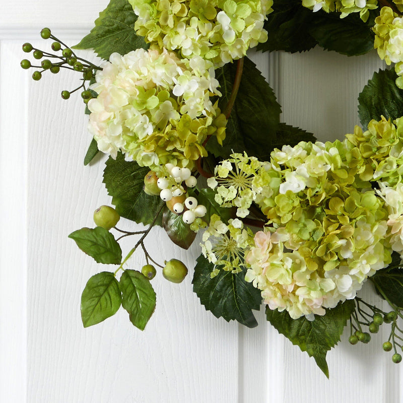 22” Artificial Hydrangea Wreath