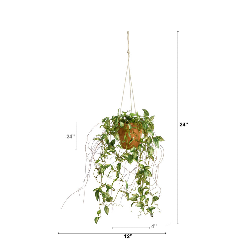 24” Pothos Artificial Plant in Hanging Planter by Nearly Natural